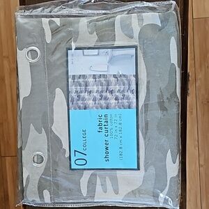 Camo fabric shower curtain